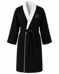 Premium double-layer cotton bathrobe in Black - Serene Comfort Australia