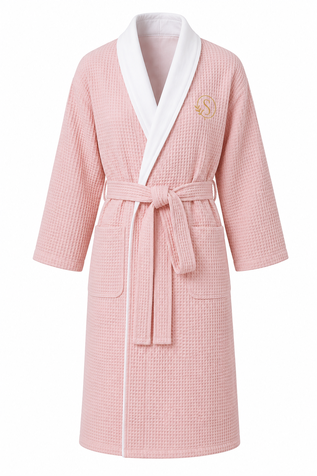 Premium double-layer cotton bathrobe in Blush Pink - Serene Comfort Australia